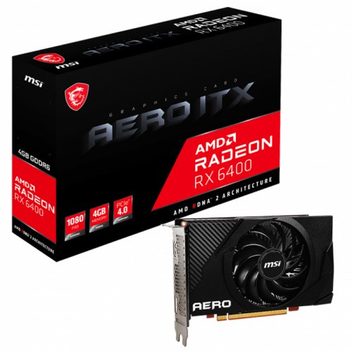 MSI RX 6400 AERO ITX 4GB GDDR6 HDMI DP 64BIT